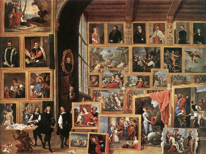 TENIERS, David the Younger The Gallery of Archduke Leopold in Brussels Germany oil painting art